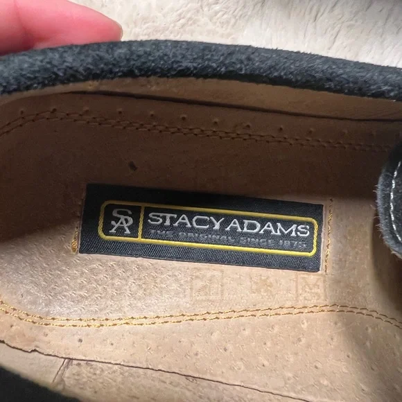 Stacy Adams black suede slip-on loafers Mens Size 10 - Picture 6 of 7